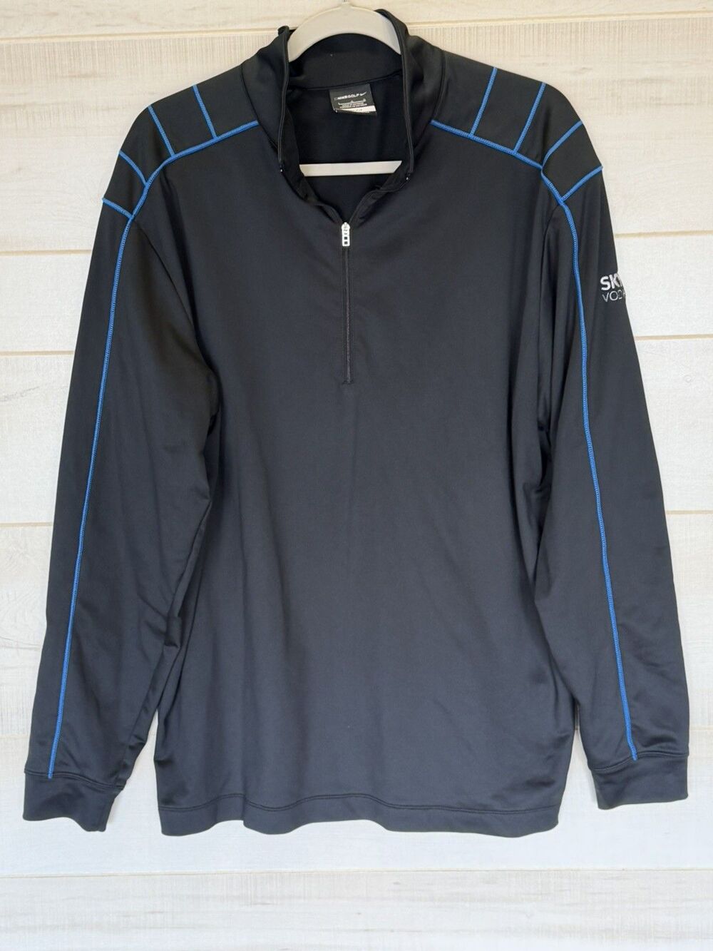 Nike Golf Therma Fit Quarter Zip Pullover Black Blue Men's XL Sky Vodka Spring